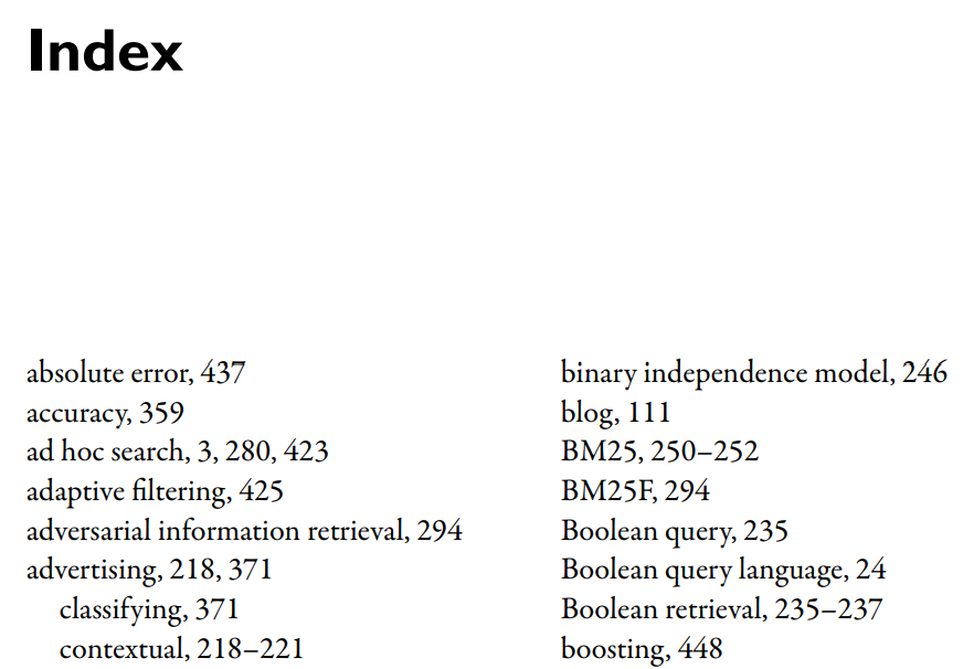 inverted index example